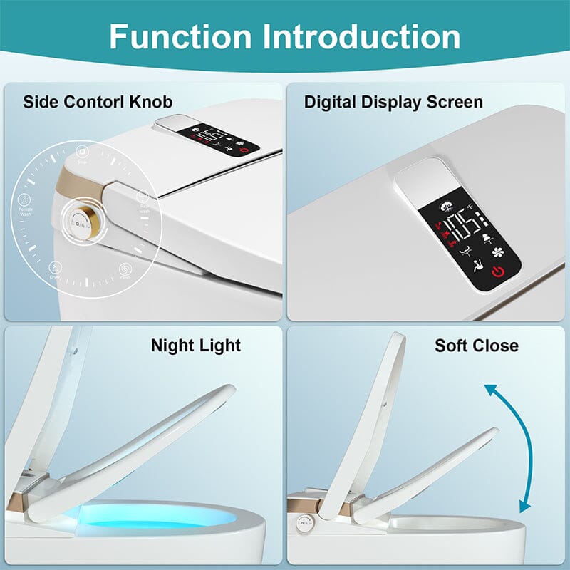 Giving Tree Elongated One-Piece Floor Mounted Smart Toilet with Remote Control and Automatic Cover