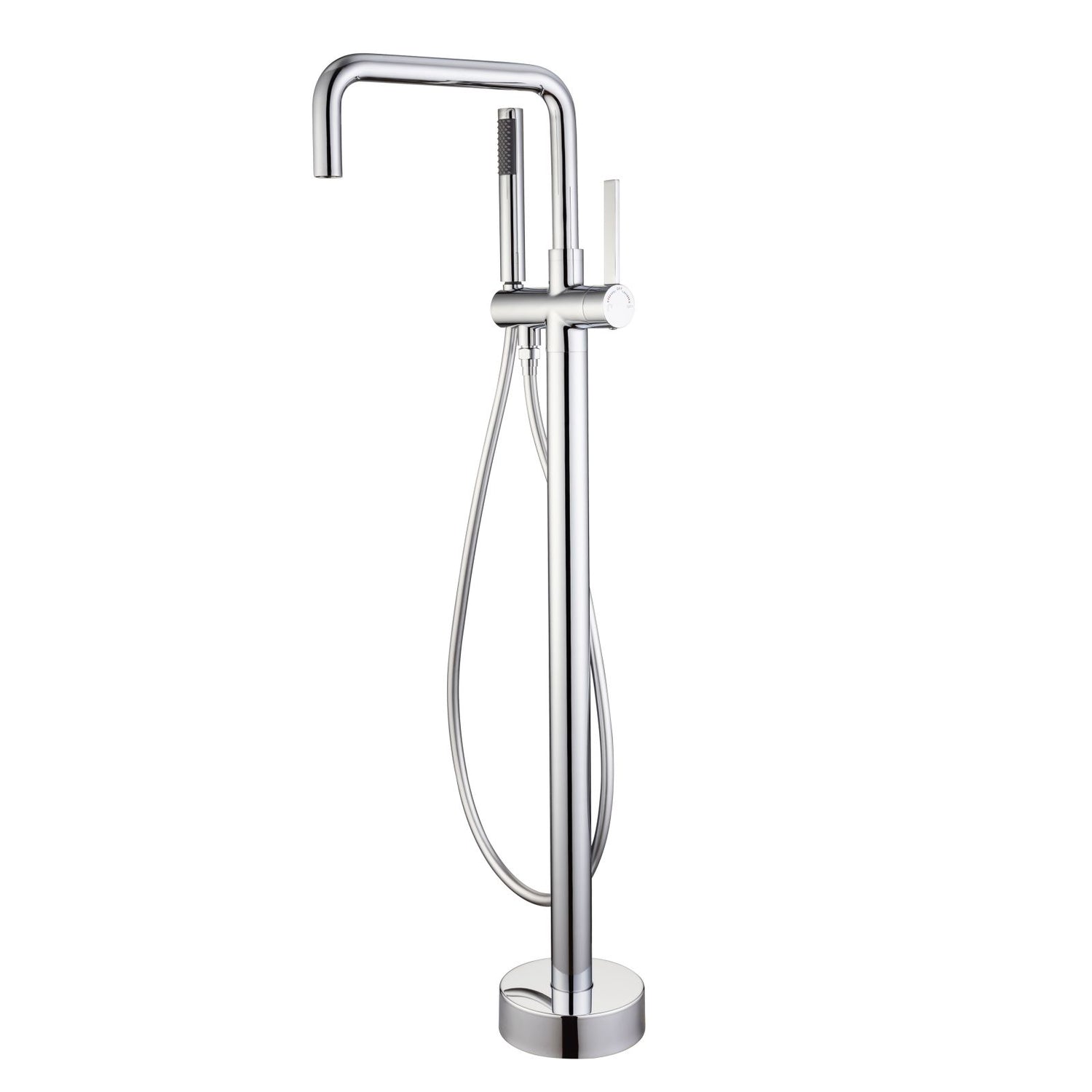 30&quot; Chrome Streamline Brushed Nickel Brass Construction Independent Freestanding Tub Filler Faucet