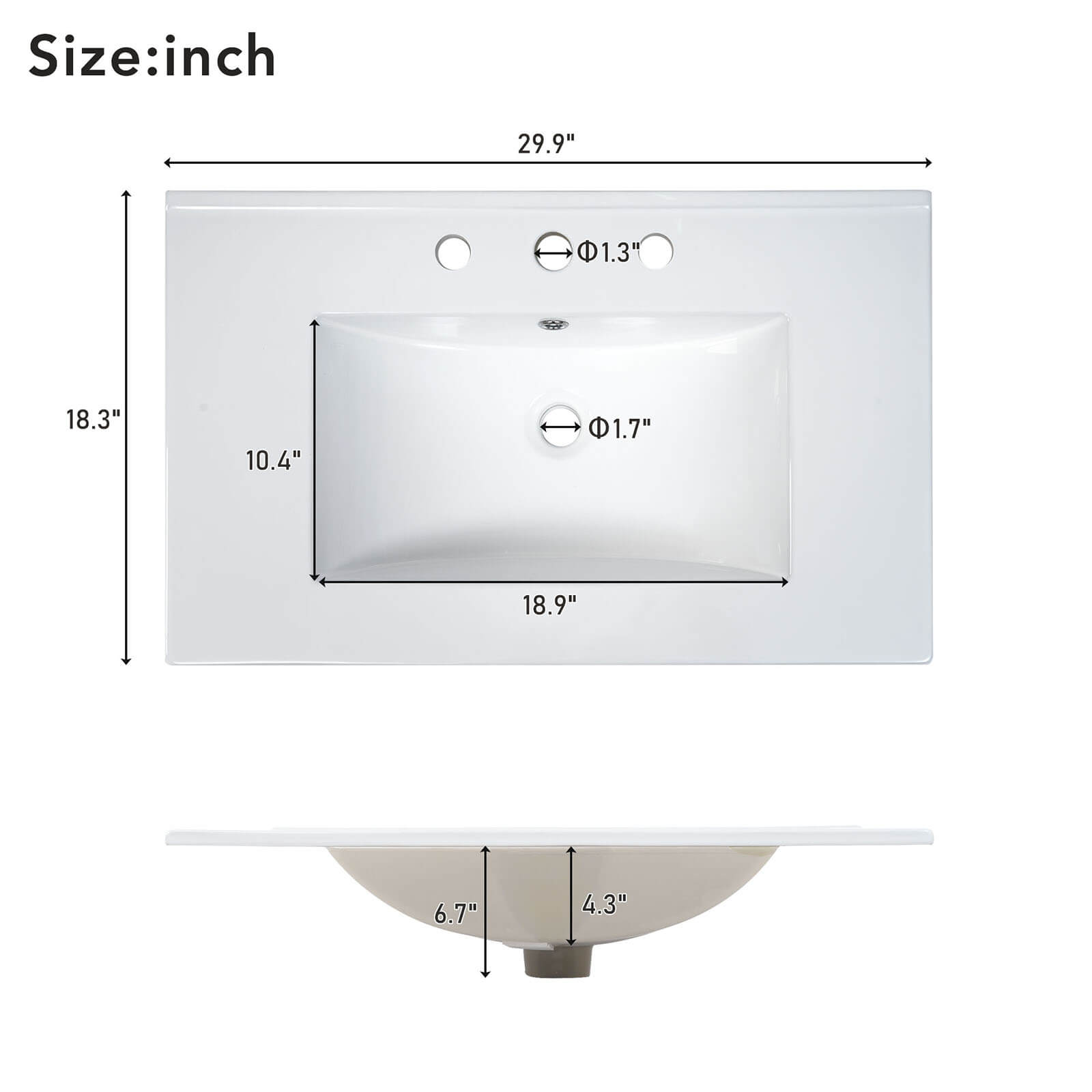 30 inch Bathroom Vanity Top Sink Dimensions with 2 Louvered Doors