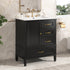 30 inch Black Acacia Wood Vanity with Bottom Drawers