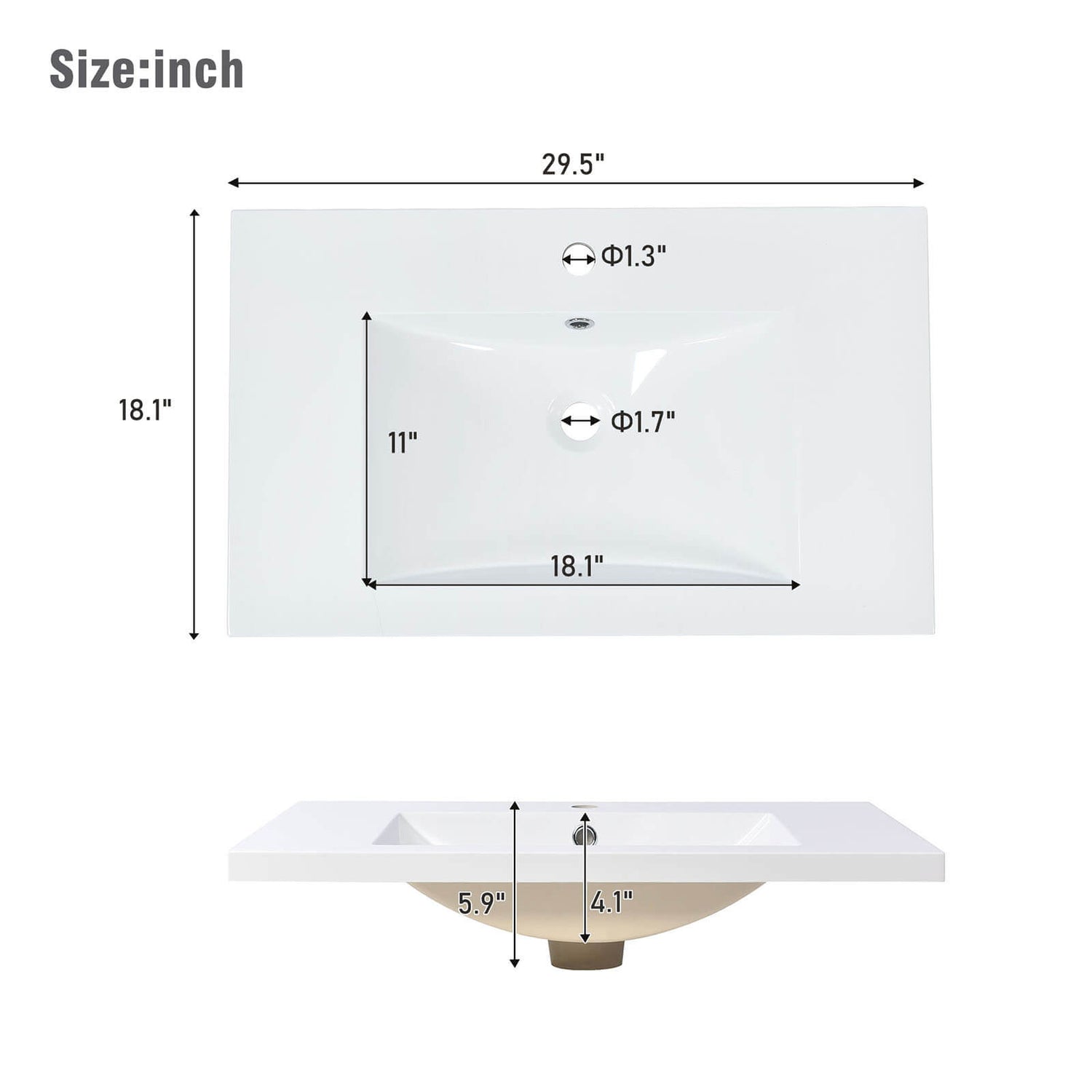 30 inch simple black bathroom vanity top sink dimensions specifications display