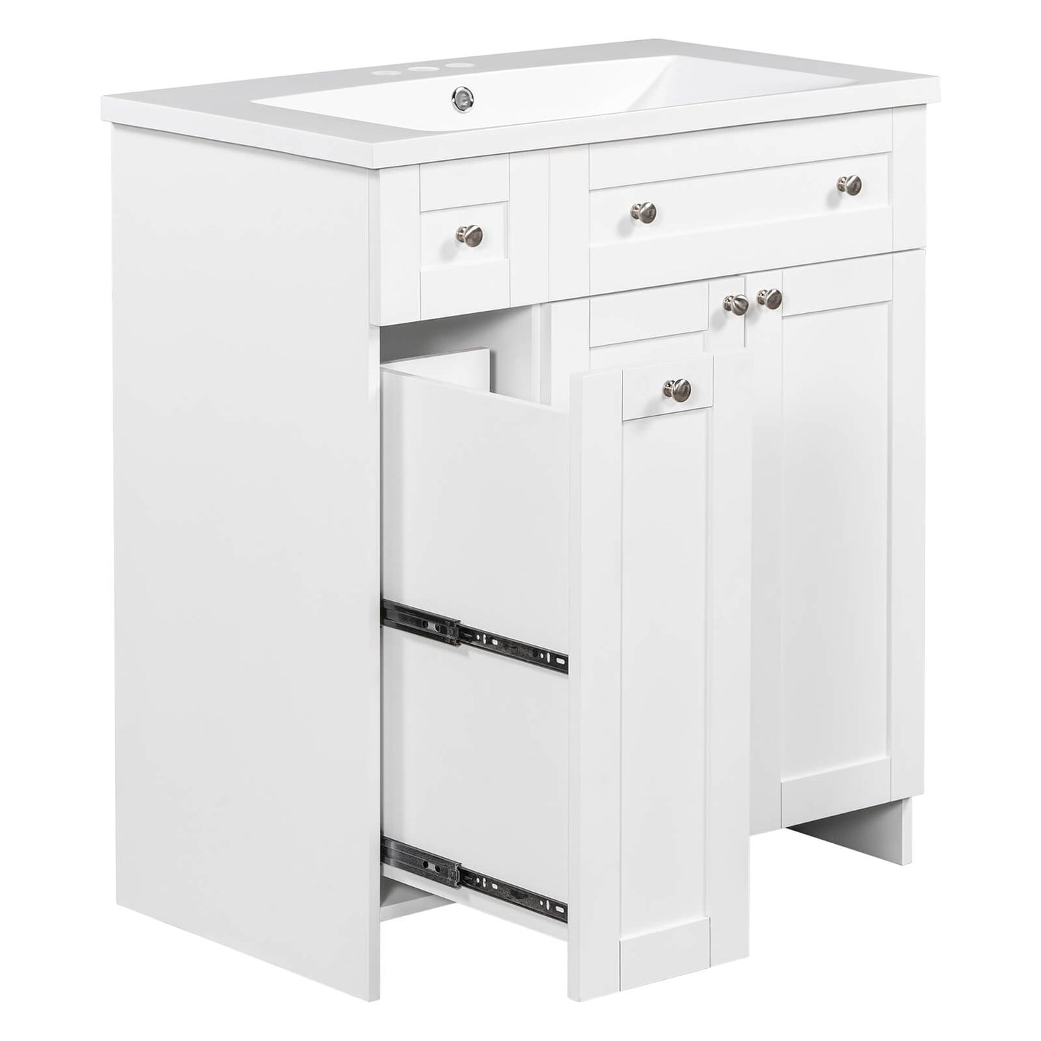 30-inch white bathroom vanity with modern appeal