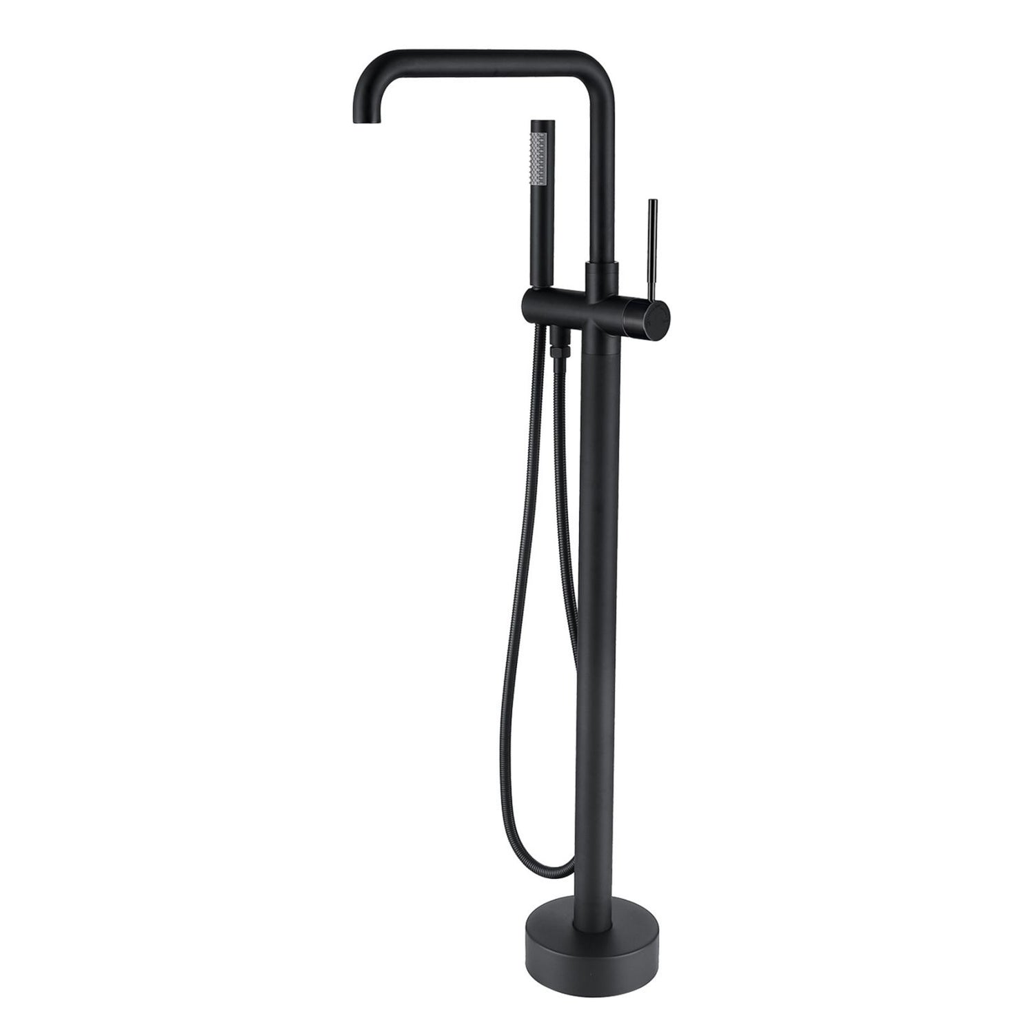 30&quot; Handheld Shower Streamline Matte Black Independent Tub Filler Faucet