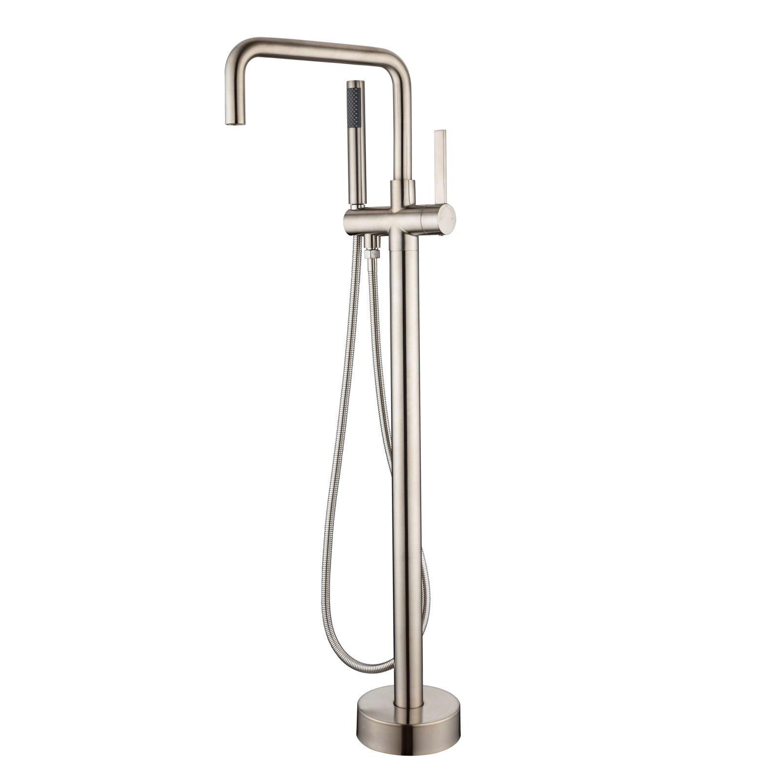 30&quot; Streamline Brushed Nickel Brass Construction Independent Freestanding Tub Filler Faucet