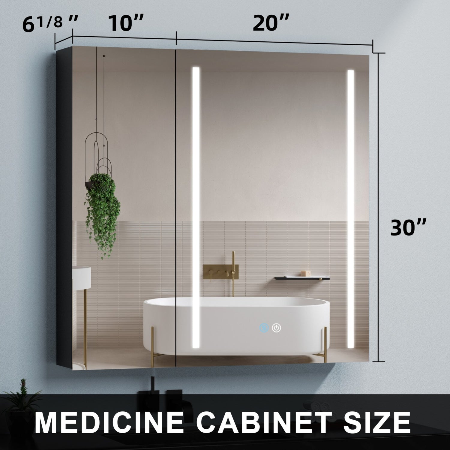 30x30 Inch Defogging LED Medicine Cabinet