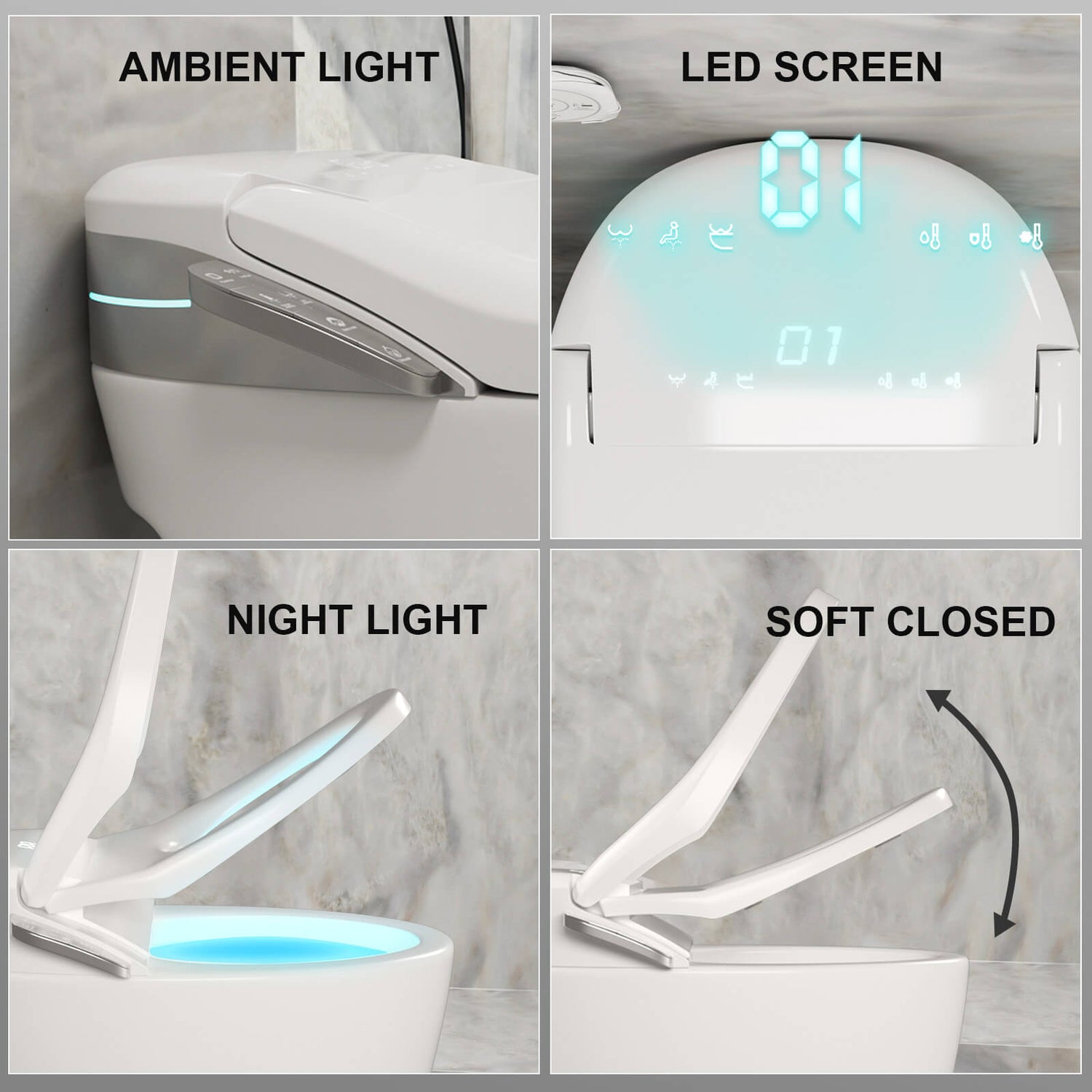 Smart Bidet Toilet with Elderly and Child Modes