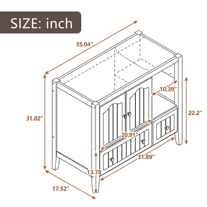 36 Inch Brown Bathroom Vanity Cabinet Only Overall Dimensions Specifications