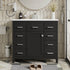 36 inch Black Bathroom Vanity with 6 Drawers