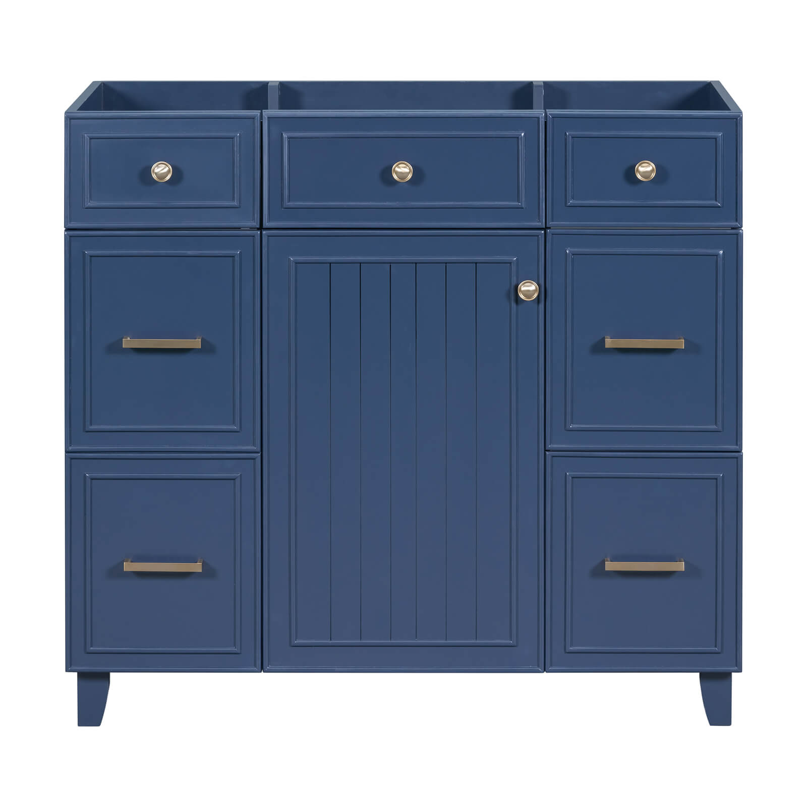 36 inch Blue Bathroom Vanity Cabinet with 4 Drawers