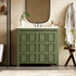 36 inch Olive Green Bathroom Vanity with Grid Patterned Doors