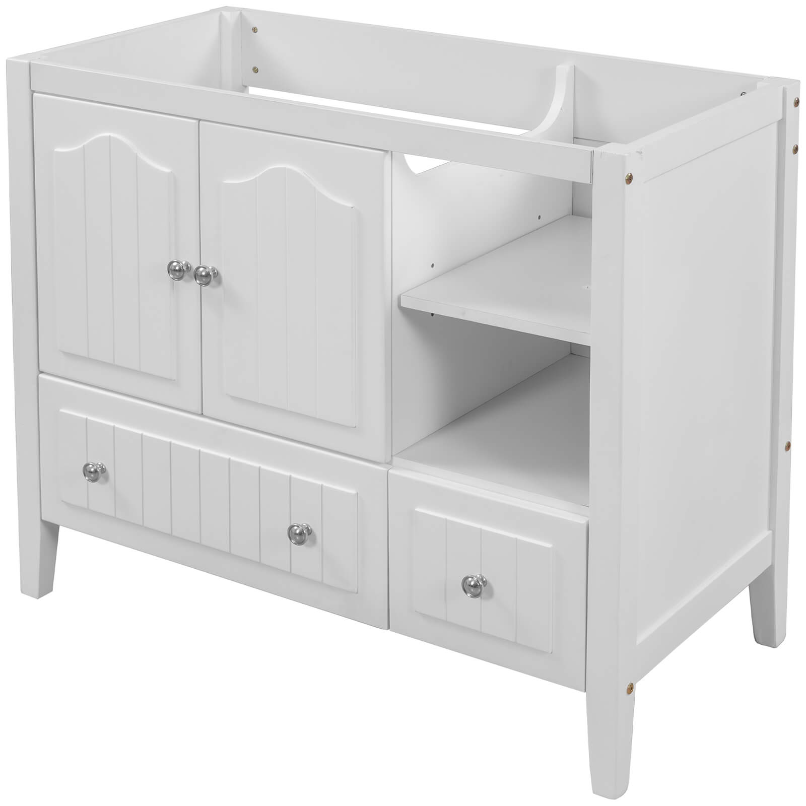 36 inch White Bathroom Vanity Cabinet with Freestanding Design