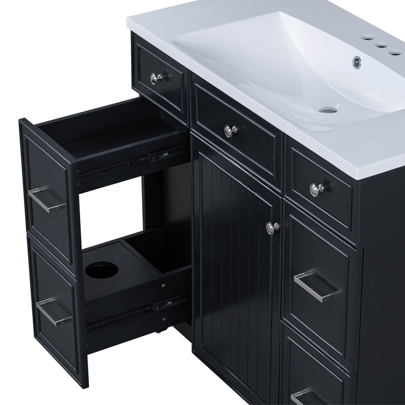 36 inch modern black vanity for bathroom with easy maintenance