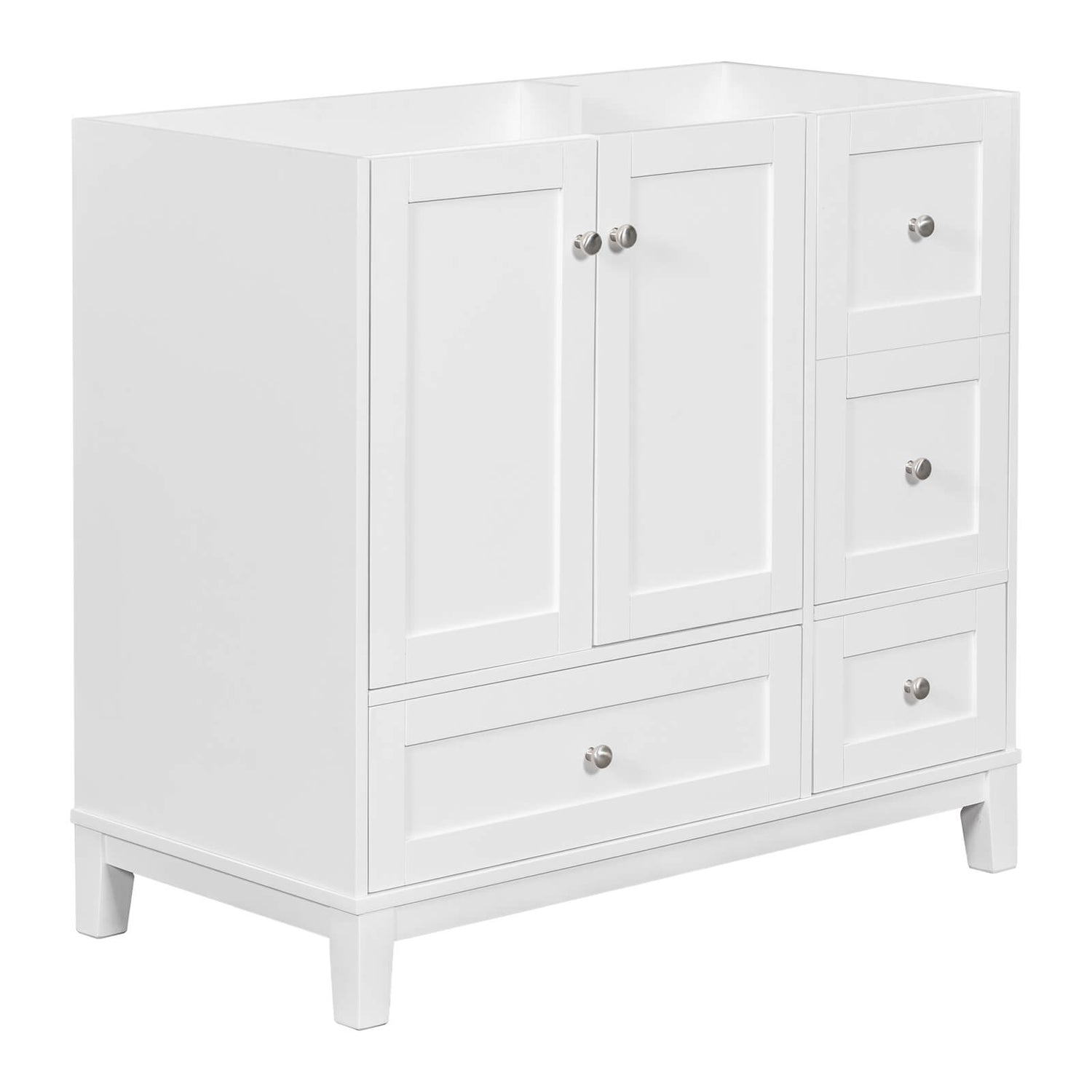 36-inch white bathroom vanity front view