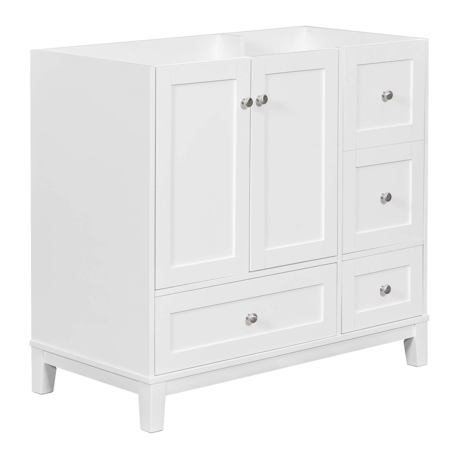 36-inch white bathroom vanity front view