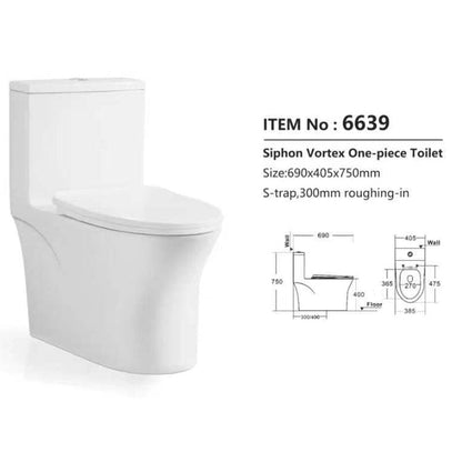 GIVINGTREE Modern Dual Flush Elongated Standard One Piece Toilet with Comfortable Seat Height