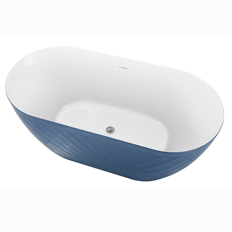 Mokleba 59&quot; Unique Design Oval Acrylic Bathtub Freestanding Soaking Tub