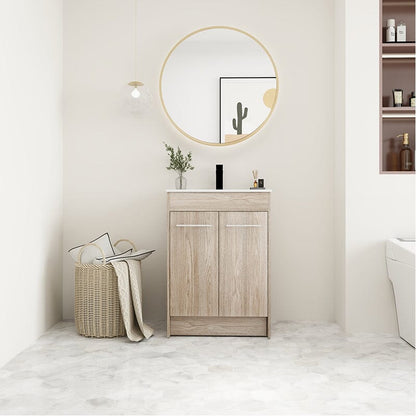 24-inch Freestanding Soft-Close Bathroom Vanity Cabinet with Sink