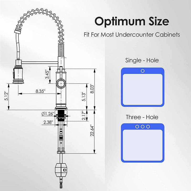 Modern 360° Swivel Pull-Out Spring Sprayer Kitchen Sink Faucet, 3 Spray Patterns