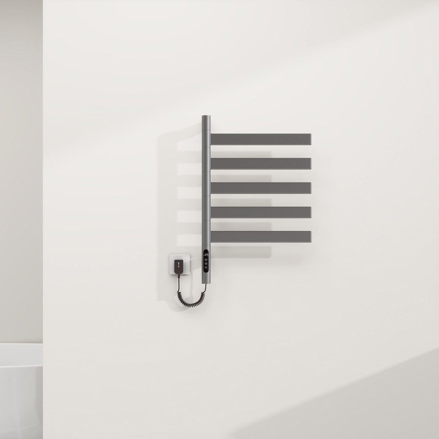 Heated Towel Racks for Bathroom, 180° Rotating Wall Mounted Towel Warmer with Flat 5 Bar