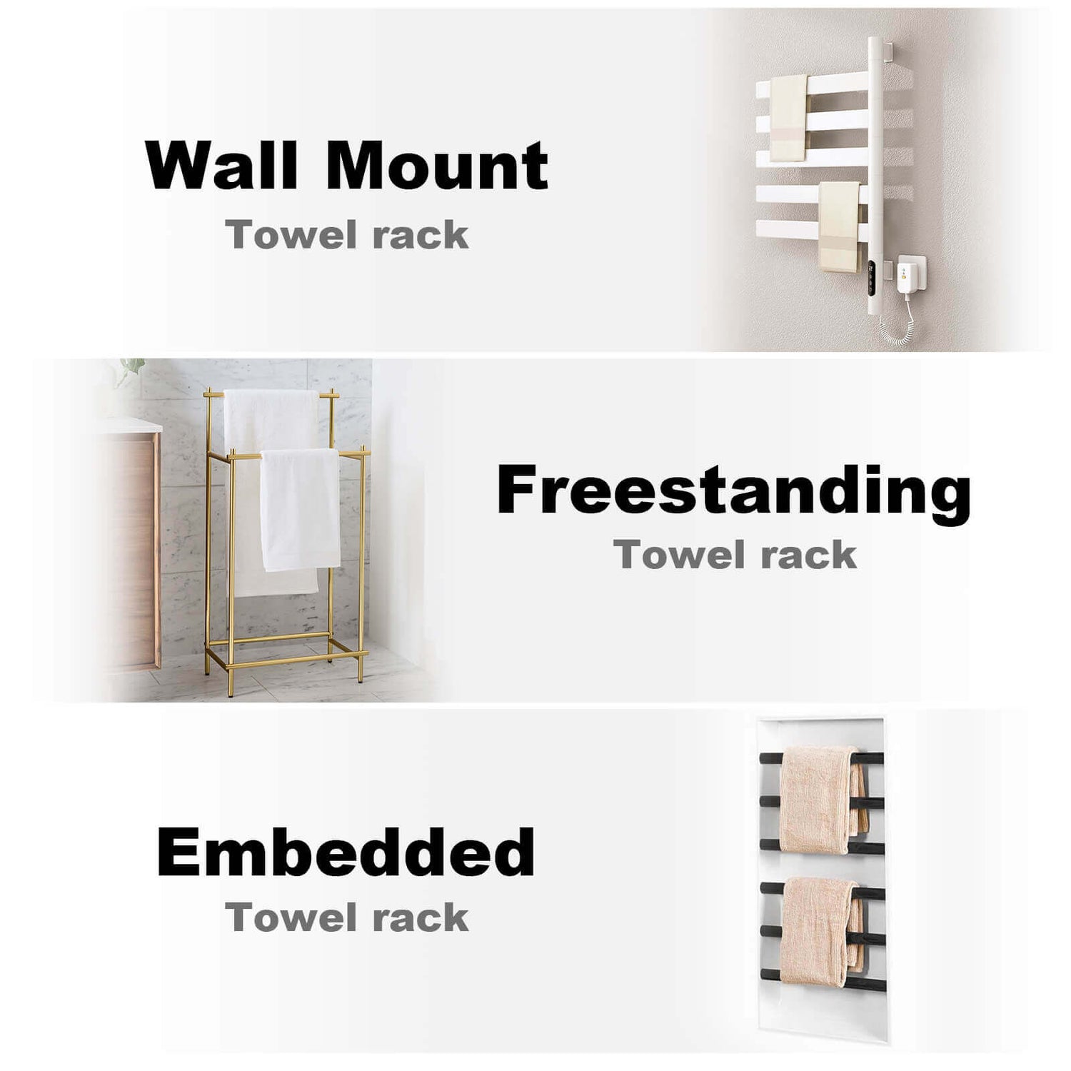 3 different ways to install towel warmers