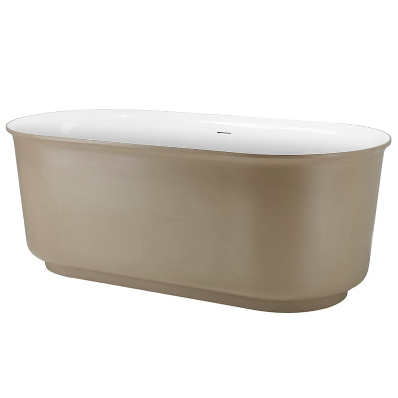 Khaki Stone Resin Freestanding Tub