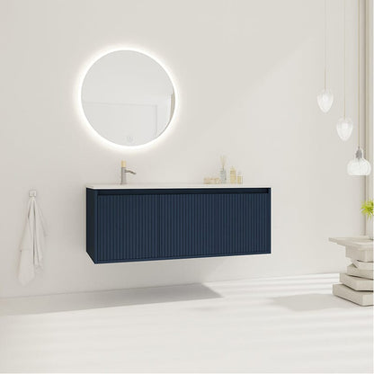 48&quot; Modern Design Floating Bathroom Vanity with Drop-Shaped Resin Sink