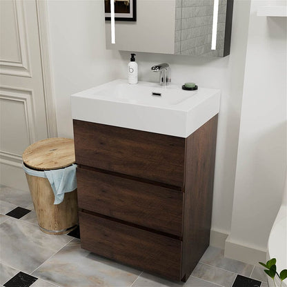 24 Inch Bathroom Vanity with Sink Floor Mounted One-Piece Sink Cabinet