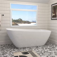 Mokleba 59" Acrylic Single Slipper Tub Freestanding Soaking Bathtub