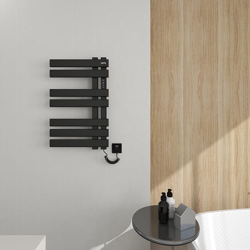 Electric Towel Warmer, Heated Towel Rack with Touch Panel, Timer &amp; Adjustable Temperature, Flat 7 Bar Towel Warmer, Plug-in