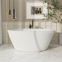 Mokleba 67" Acrylic Oval Modern Freestanding Soaking Bathtub White