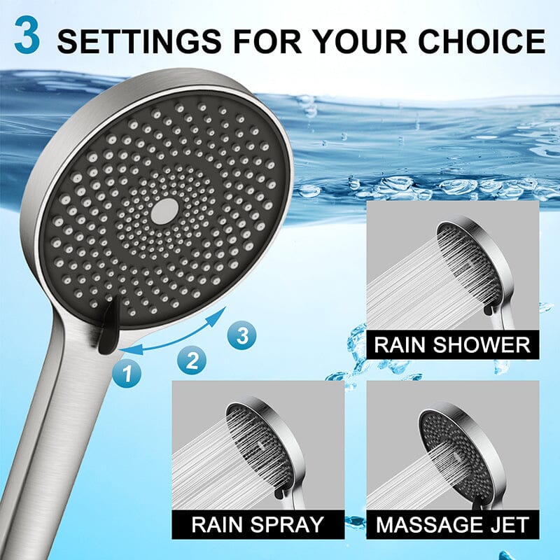 10&quot; Wall Mount Round Shower Set with Head Shower &amp; Hand Shower Combo Set