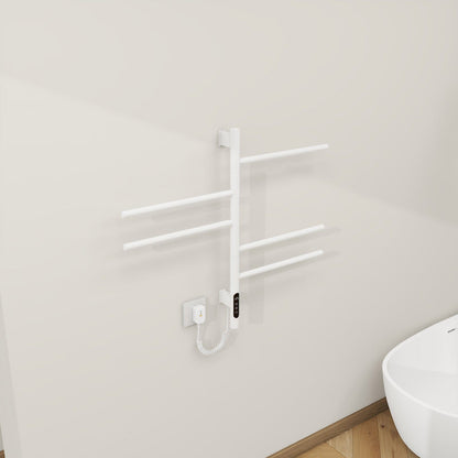 Heated Towel Racks for Bathroom, 180° Rotating Wall Mounted Towel Warmer with Built-in Timer