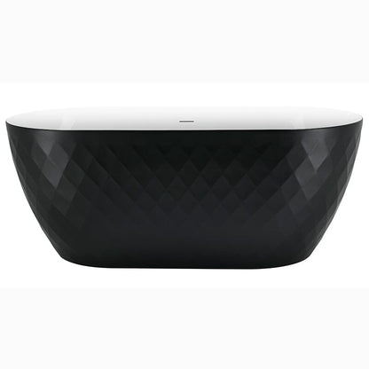 Mokleba 59&quot; Unique Design Oval Acrylic Bathtub Freestanding Soaking Tub