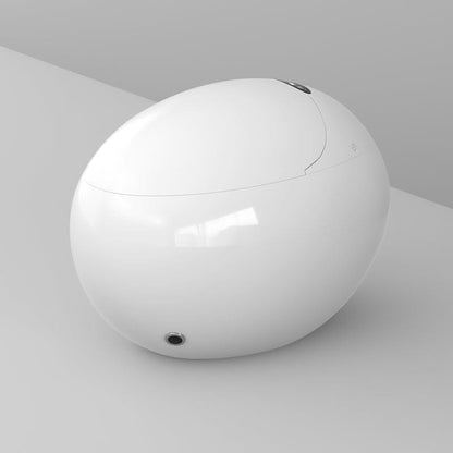 Modern White Egg-Shaped Smart Toilet with Remote Control