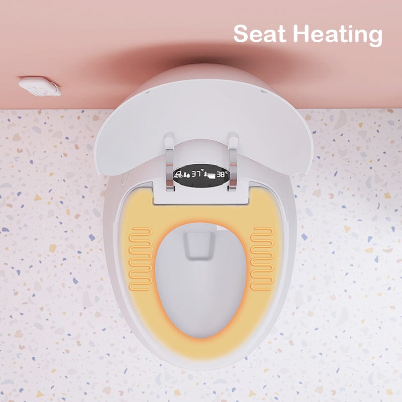 Modern White Egg-Shaped Smart Toilet with Remote Control