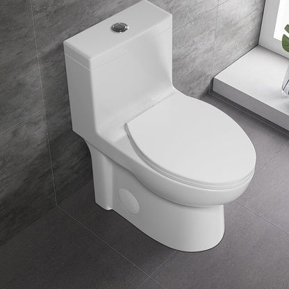 Giving Tree Powerful &amp; Quiet Dual Flush Modern One Piece Toilet with Soft Closing Seat