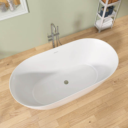 51 Inch Extra Large Soaking Depth Acrylic Freestanding Tub