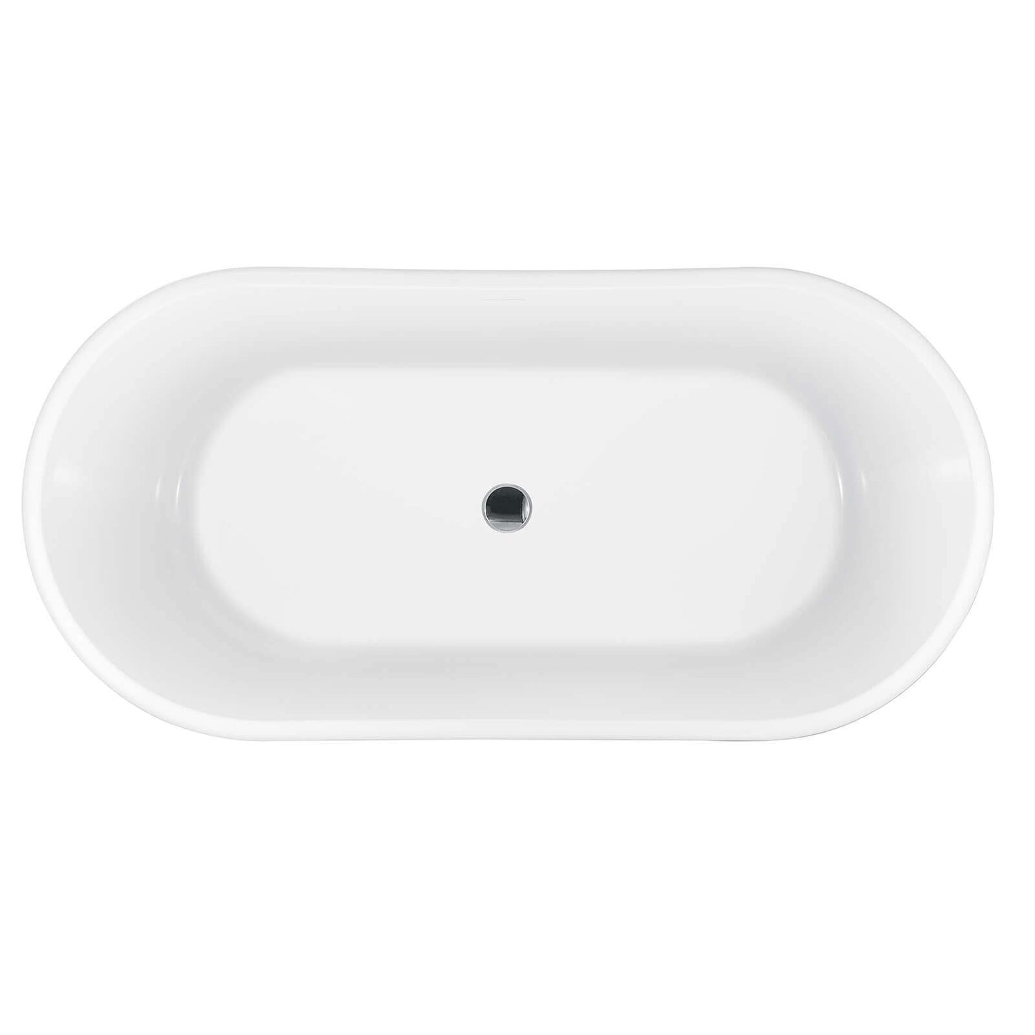 54 inch White Oval Acrylic Freestanding Tub Top View