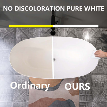 Comparison of the antioxidant effects of the 67-inch Glossy white oval acrylic freestanding bathtub