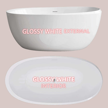 59 inch oval white thick rimmed acrylic bathtub inner and outer tub comparison chart