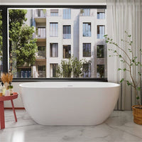 59" Center Drain Freestanding Soaking Bathtub