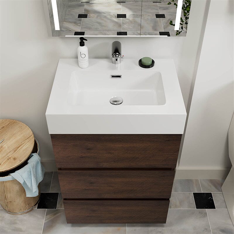 24 Inch Bathroom Vanity with Sink Floor Mounted One-Piece Sink Cabinet