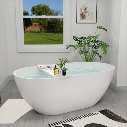 Stone Resin Bathtub Caddy Tray for Freestanding Tub