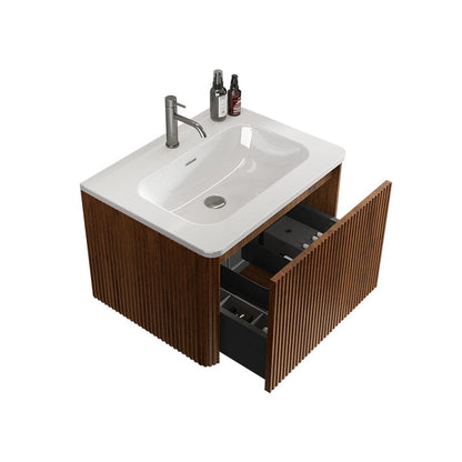 Giving Tree 24&quot; Wooden Striped Modern Bathroom Vanity with Sink, Wall-mounted