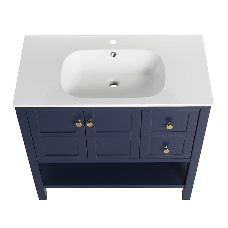 36-Inch Modern Freestanding Bathroom Vanity Sink Set with Storage Drawers