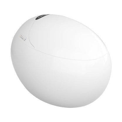 Modern White Egg-Shaped Smart Toilet with Remote Control