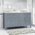 61 inch Blue Grey Freestanding Bathroom Vanity with Carrara Marble Top