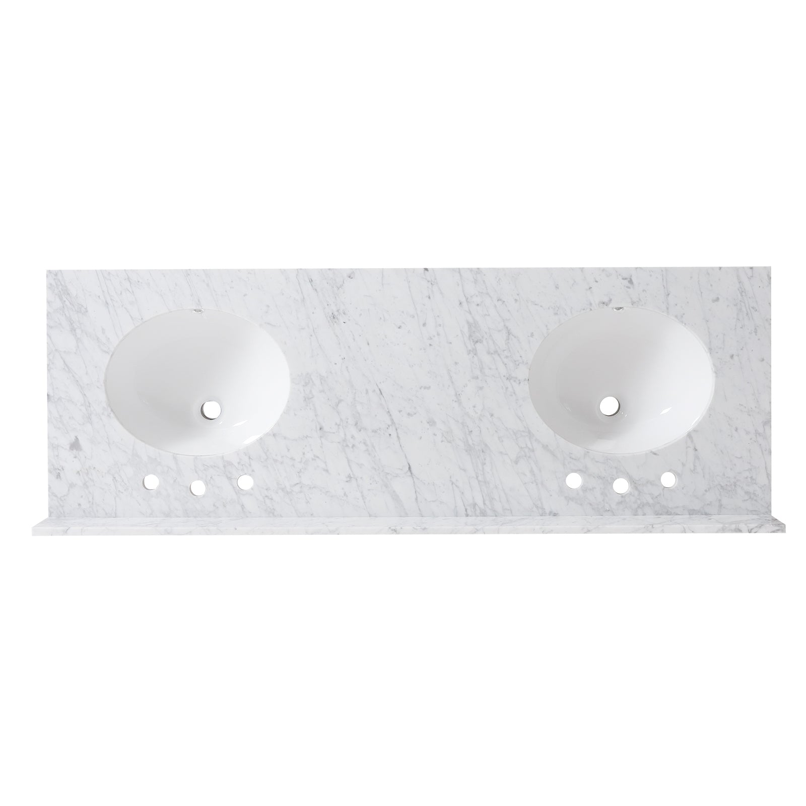 61 inch white freestanding bathroom vanity top with marble countertop top view