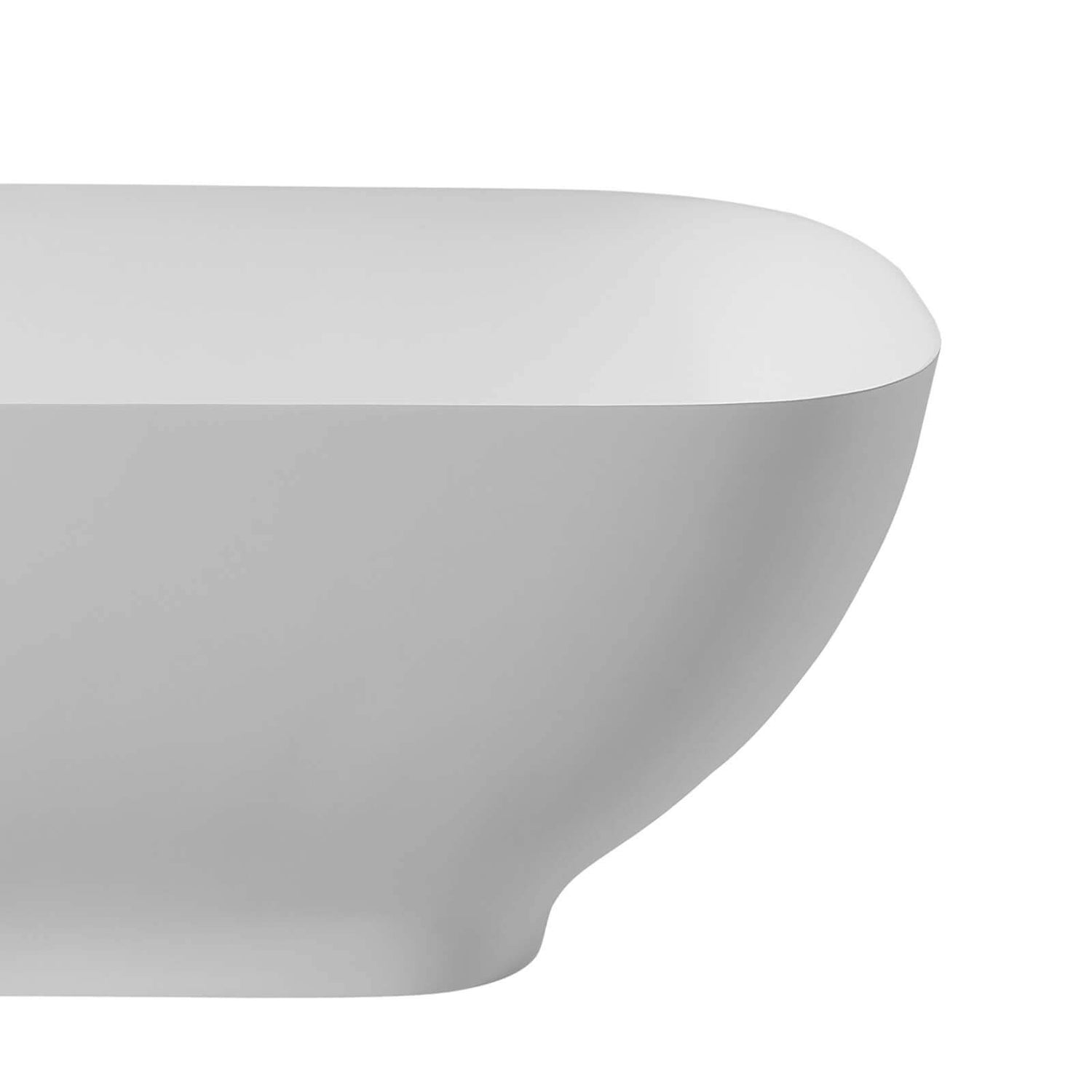 63 inch Rectangular Solid Surface Tub Rim Perspective