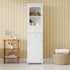 63 inch Tall White Freestanding Linen Cabinet